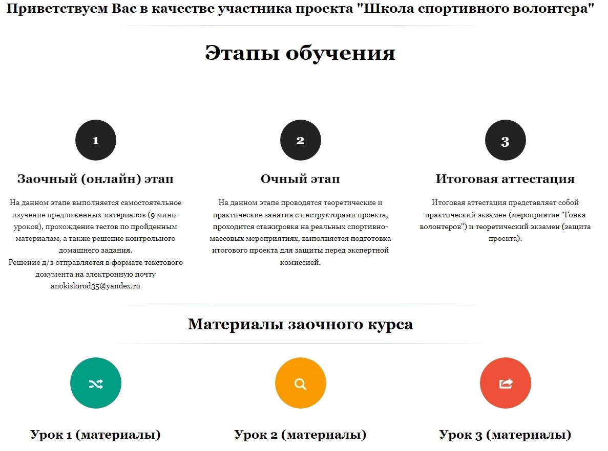 Старт 1-го этапа обучения спортивных волонтеров